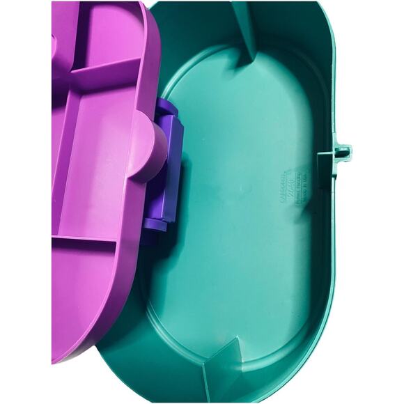 Vintage Original Caboodles makeup storage carrying case green purple mauve - Picture 7 of 12